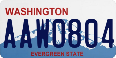 WA license plate AAW0804