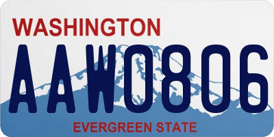 WA license plate AAW0806
