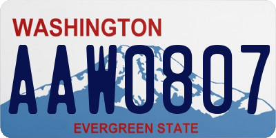 WA license plate AAW0807