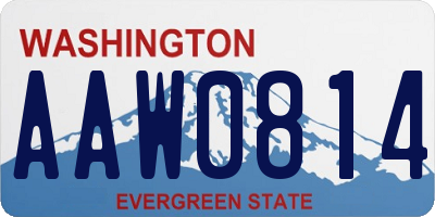 WA license plate AAW0814