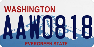 WA license plate AAW0818