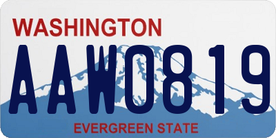 WA license plate AAW0819