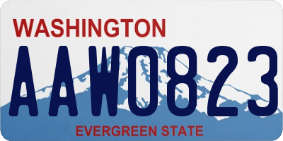 WA license plate AAW0823