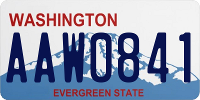 WA license plate AAW0841