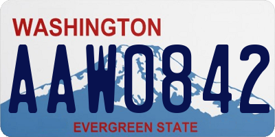 WA license plate AAW0842