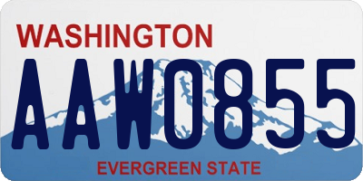 WA license plate AAW0855