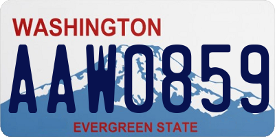 WA license plate AAW0859