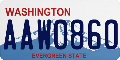 WA license plate AAW0860