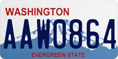 WA license plate AAW0864