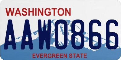 WA license plate AAW0866