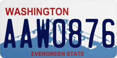 WA license plate AAW0876