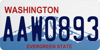 WA license plate AAW0893