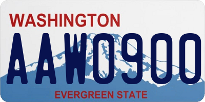 WA license plate AAW0900