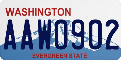WA license plate AAW0902