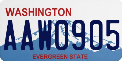WA license plate AAW0905