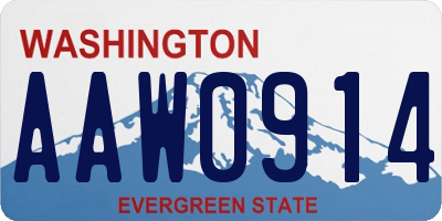 WA license plate AAW0914
