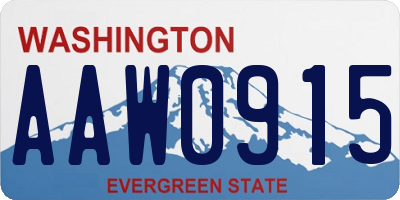 WA license plate AAW0915