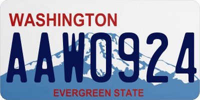 WA license plate AAW0924