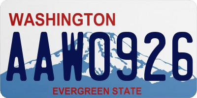 WA license plate AAW0926