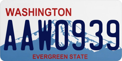 WA license plate AAW0939