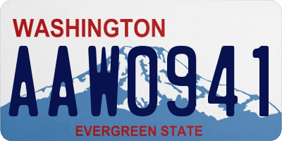 WA license plate AAW0941