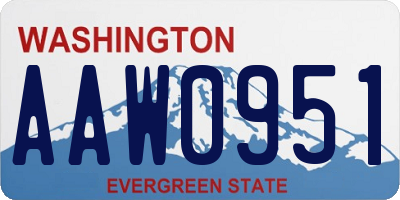 WA license plate AAW0951