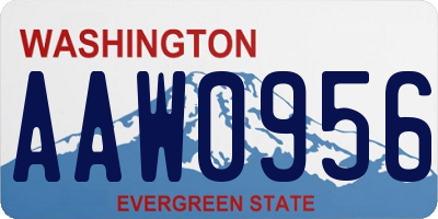 WA license plate AAW0956