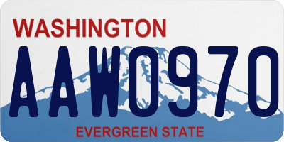 WA license plate AAW0970