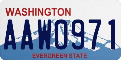 WA license plate AAW0971
