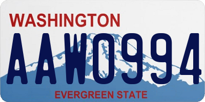 WA license plate AAW0994