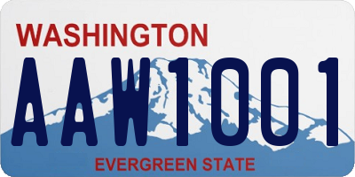 WA license plate AAW1001
