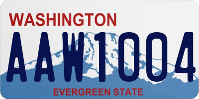 WA license plate AAW1004