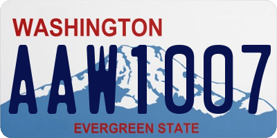 WA license plate AAW1007