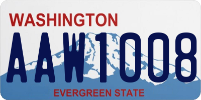 WA license plate AAW1008