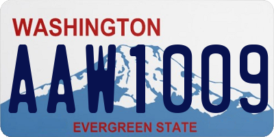 WA license plate AAW1009