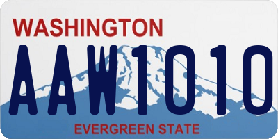 WA license plate AAW1010