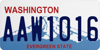 WA license plate AAW1016