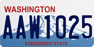 WA license plate AAW1025