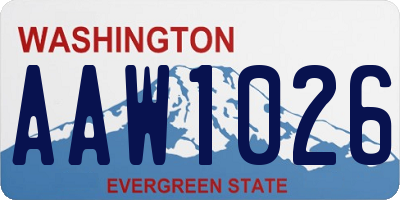 WA license plate AAW1026