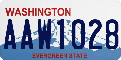 WA license plate AAW1028