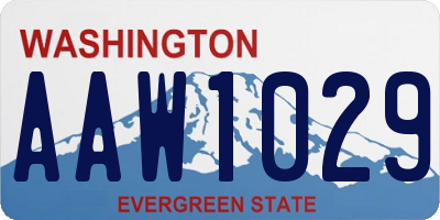 WA license plate AAW1029