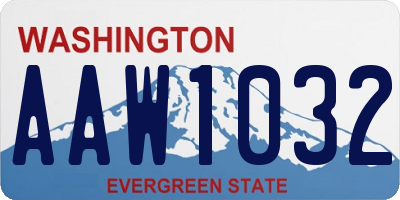 WA license plate AAW1032