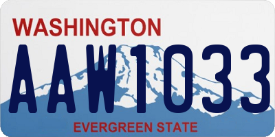 WA license plate AAW1033