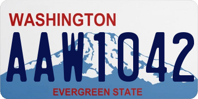 WA license plate AAW1042