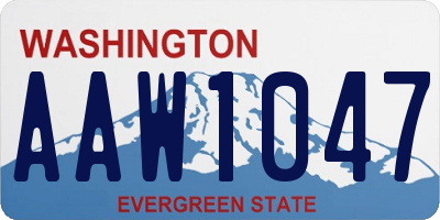 WA license plate AAW1047
