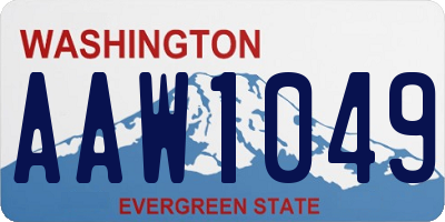 WA license plate AAW1049