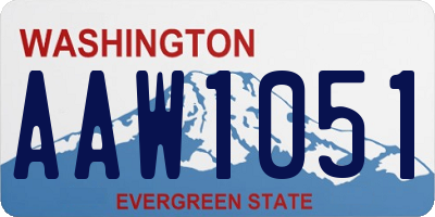 WA license plate AAW1051