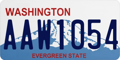 WA license plate AAW1054