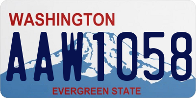 WA license plate AAW1058