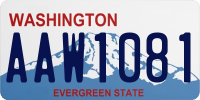WA license plate AAW1081